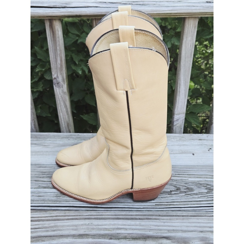 Vintage Frye Men's Western Cowboy Boots Tan Size 7.5 D Made In‎ USA 2308